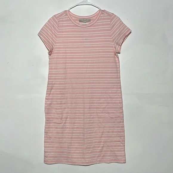 NEW LOFT Sweatshirt Pocket Tee Angel Pink Dress Size XS - Picture 2 of 9